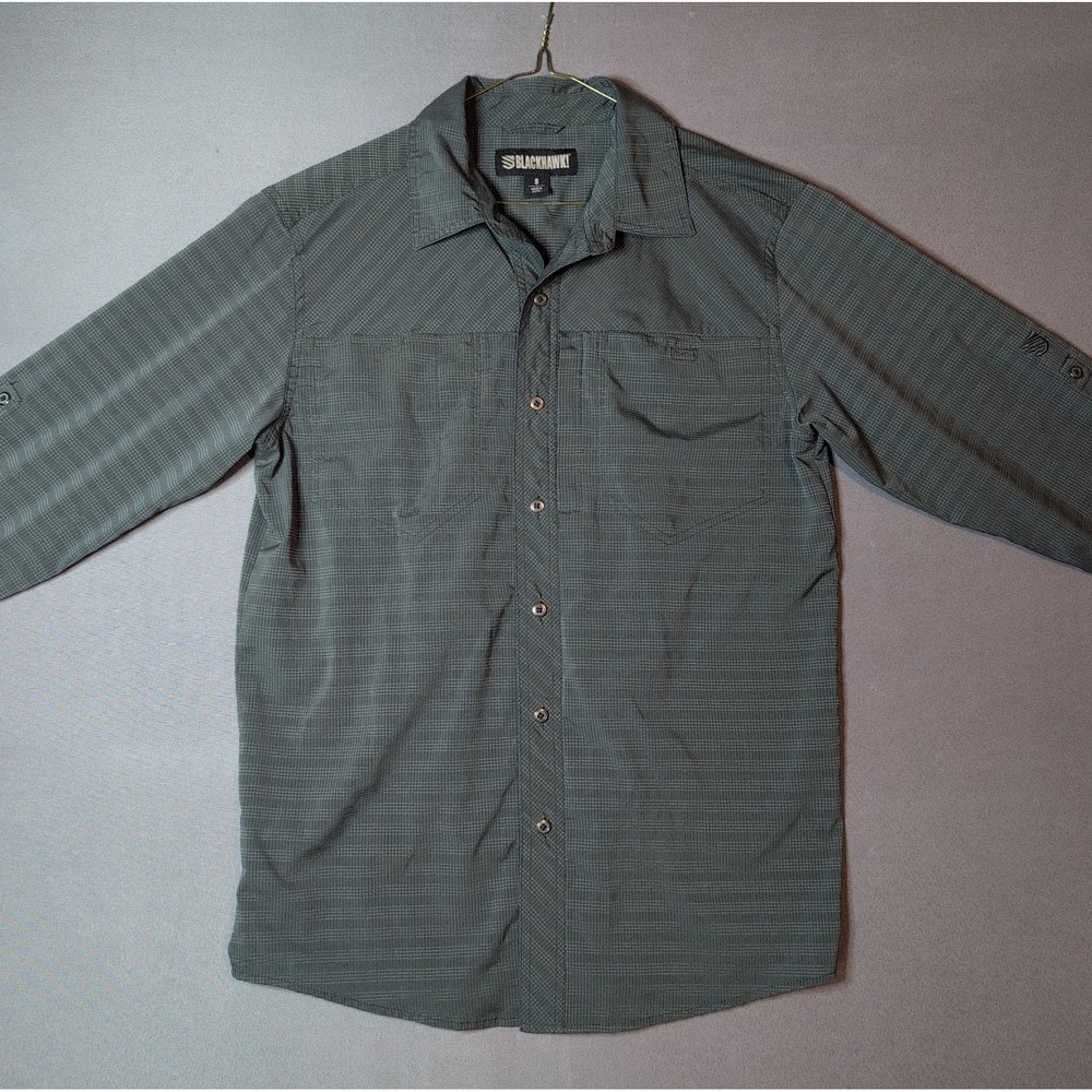 Blackhawk! Purpose Shirt Mens Small Dark Green Long Sleeve Button Down Outdoor